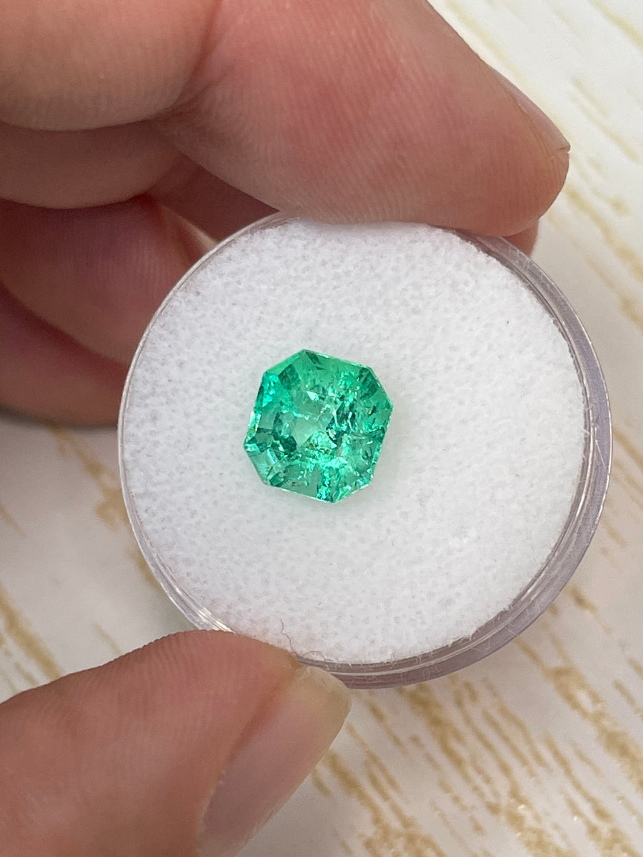 8x8mm Colombian Emerald - Natural Loose Gemstone in Neon Yellow-Green