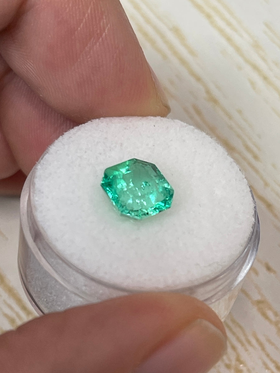 Colombian Emerald with Neon Green Hue - 2.35 Carat Asscher Cut