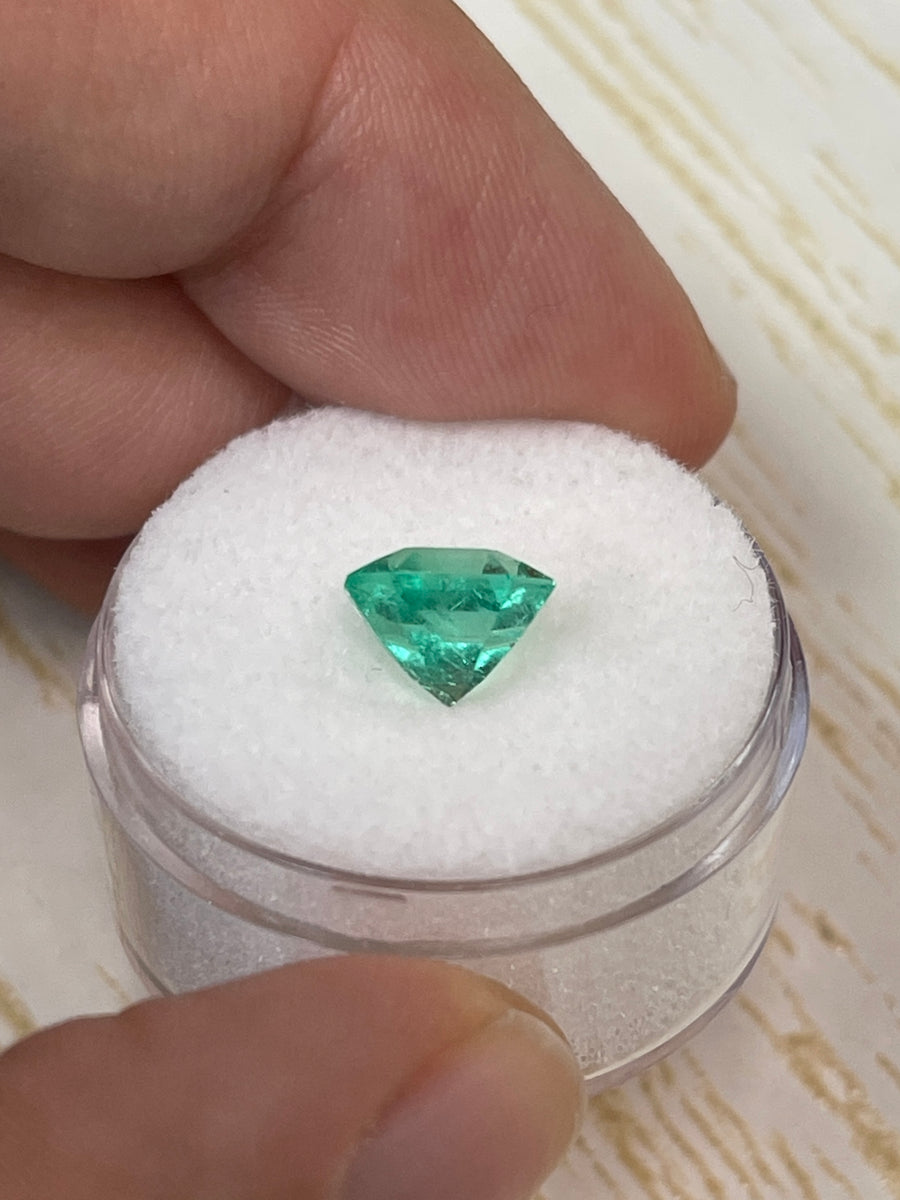 2.35 Carat Neon Green Asscher Cut Emerald - Colombian Origin
