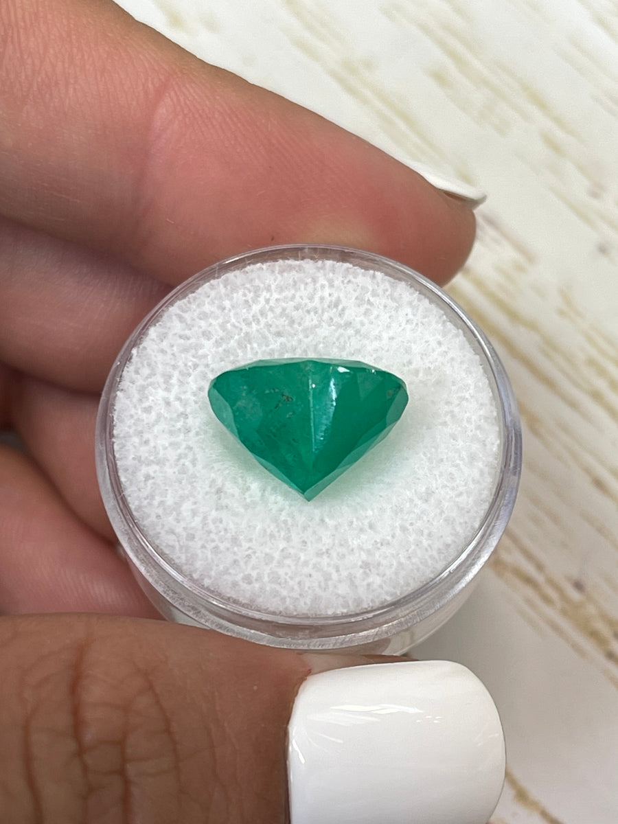 7.68 Carat Loose Emerald - Heart Cut, Vibrant Forest Green
