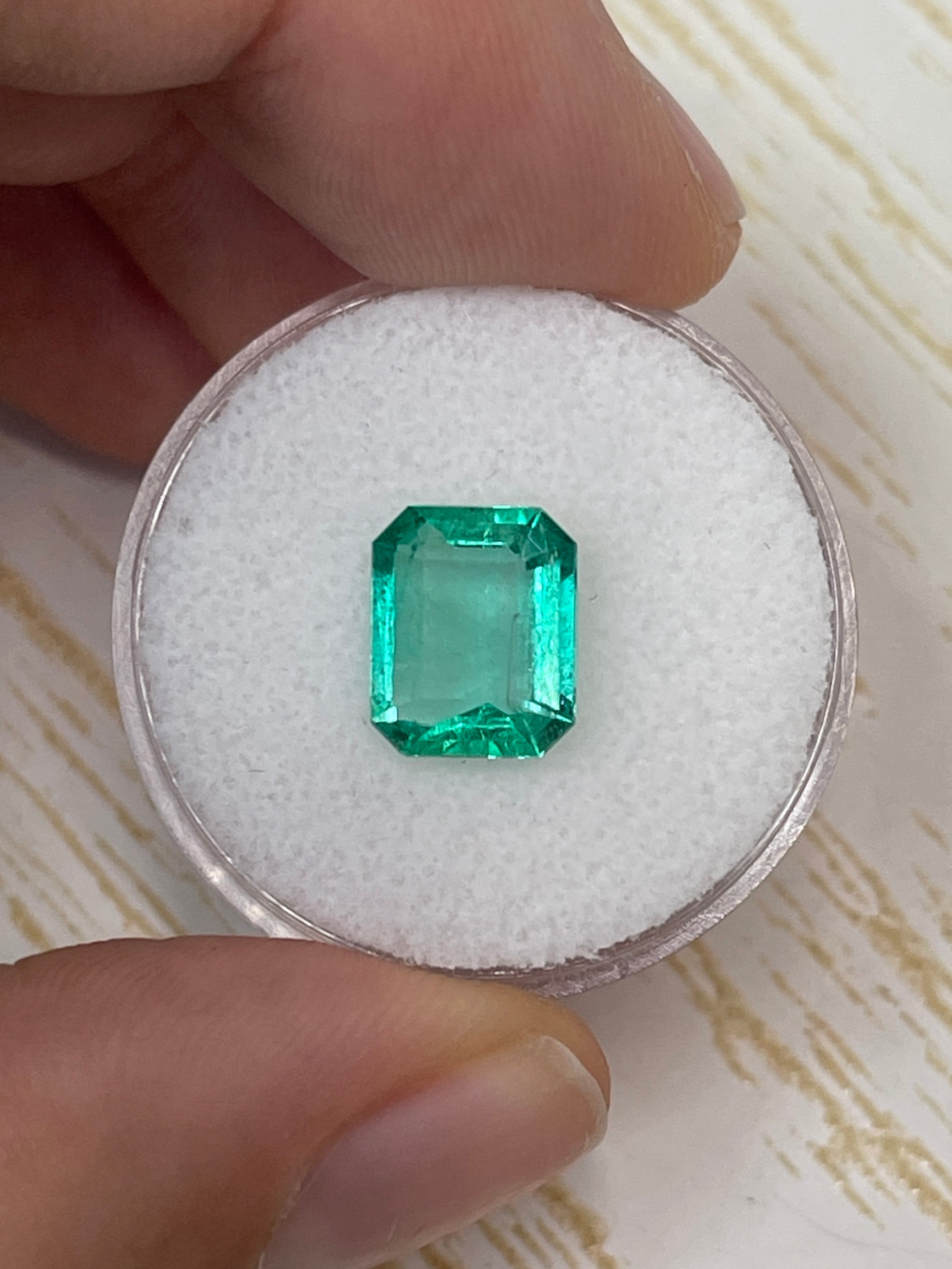 Large 2.50 Carat Classic Emerald Cut Colombian Emerald