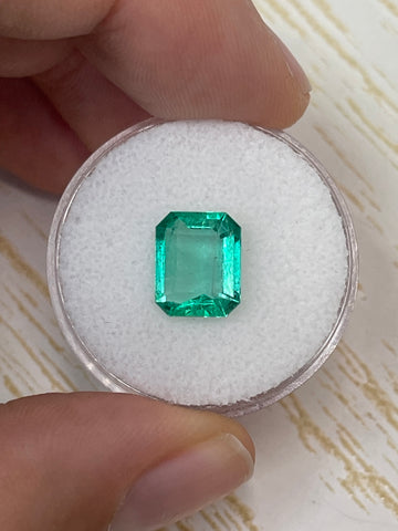 Large 2.50 Carat Classic Emerald Cut Colombian Emerald