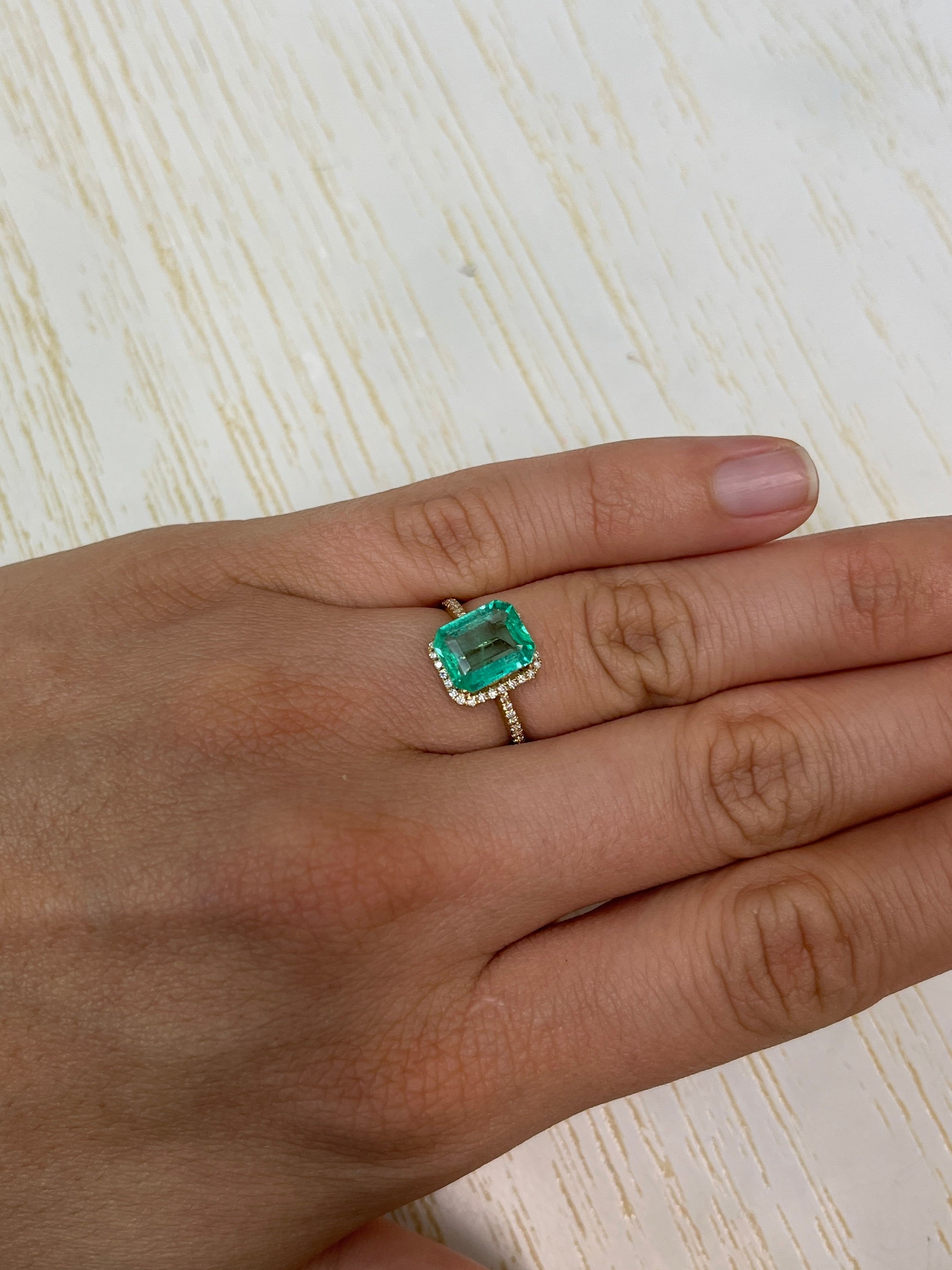 2.50 Carat 10x8 Spready Clear Green Natural Loose Colombian Emerald-Classic Emerald Cut - JR Colombian Emeralds