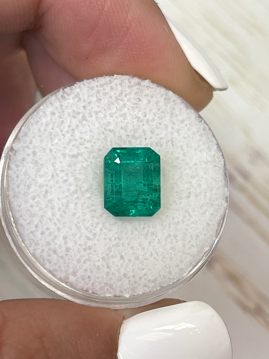 Emerald Cut 2.26 Carat Natural Loose Zambian Emerald in Medium Green