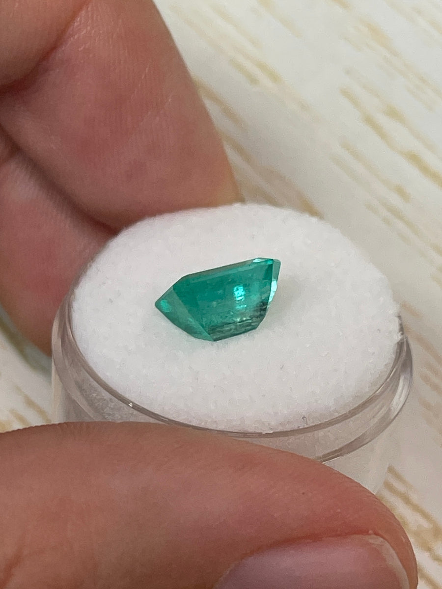 2.84 Carat 9x8 Chunky Natural Loose Colombian Emerald- Emerald Cut
