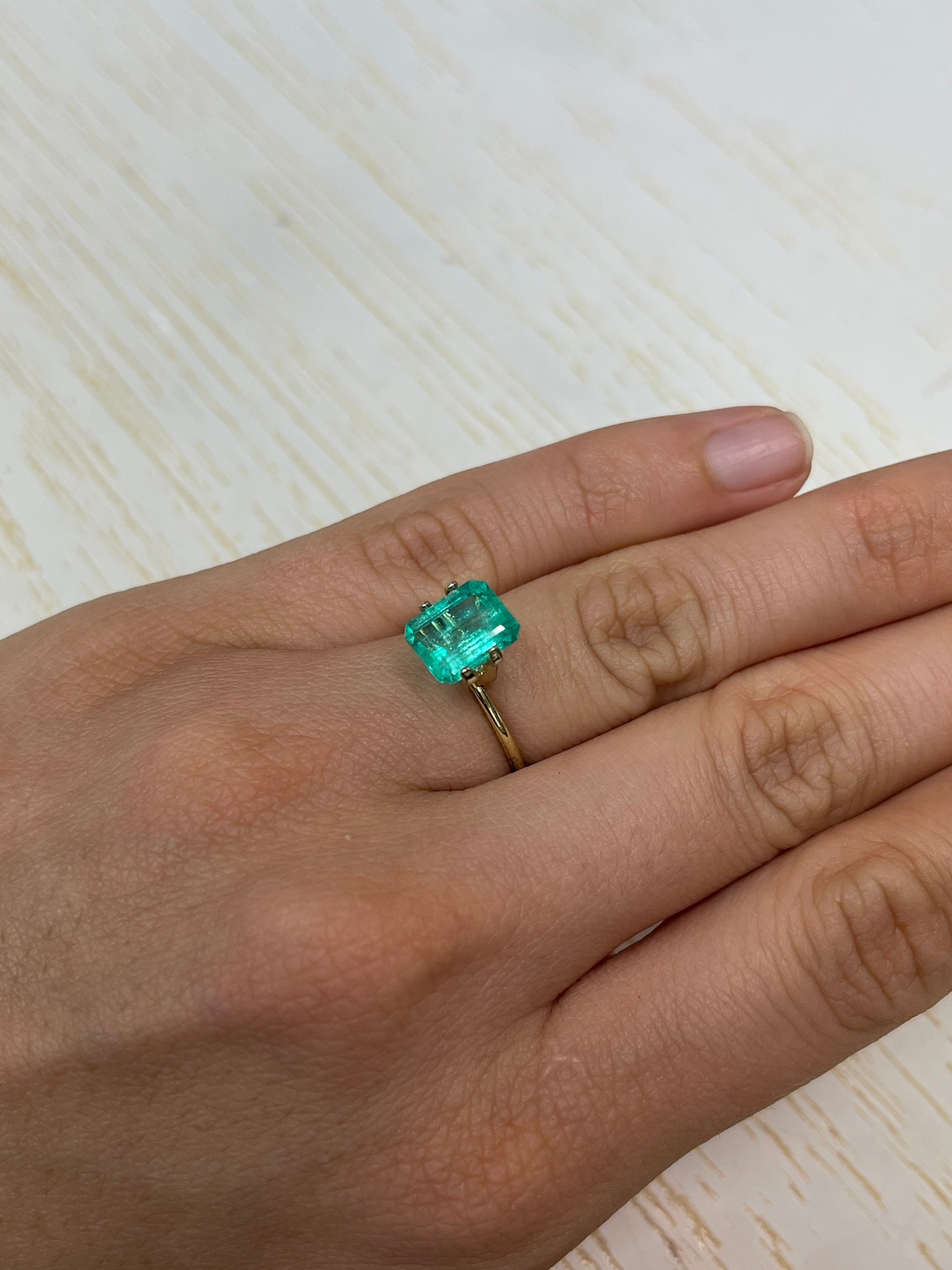 2.84 Carat 9x8 Chunky Natural Loose Colombian Emerald- Emerald Cut - JR Colombian Emeralds