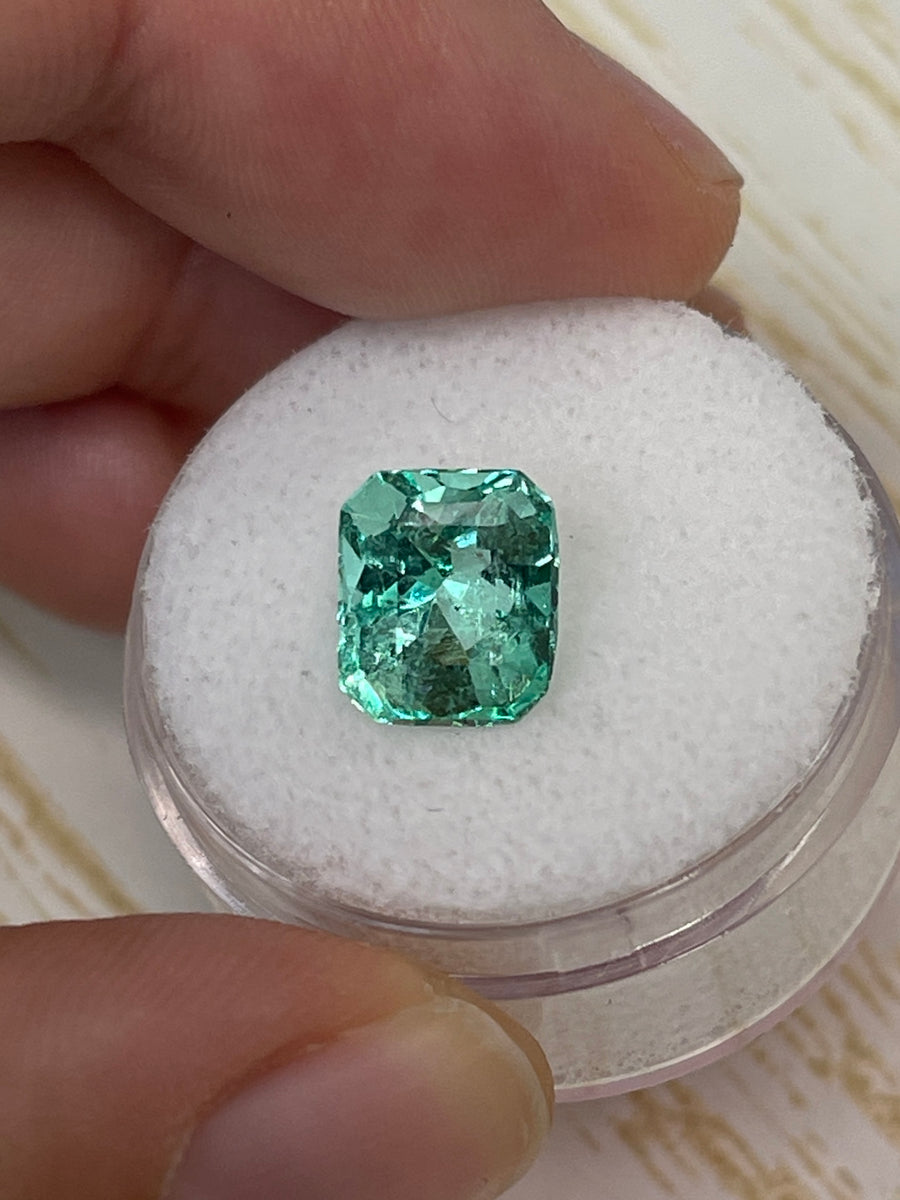3.04 Carat 9x8 Vivacious Green Natural Loose Colombian Emerald- Emerald Cut