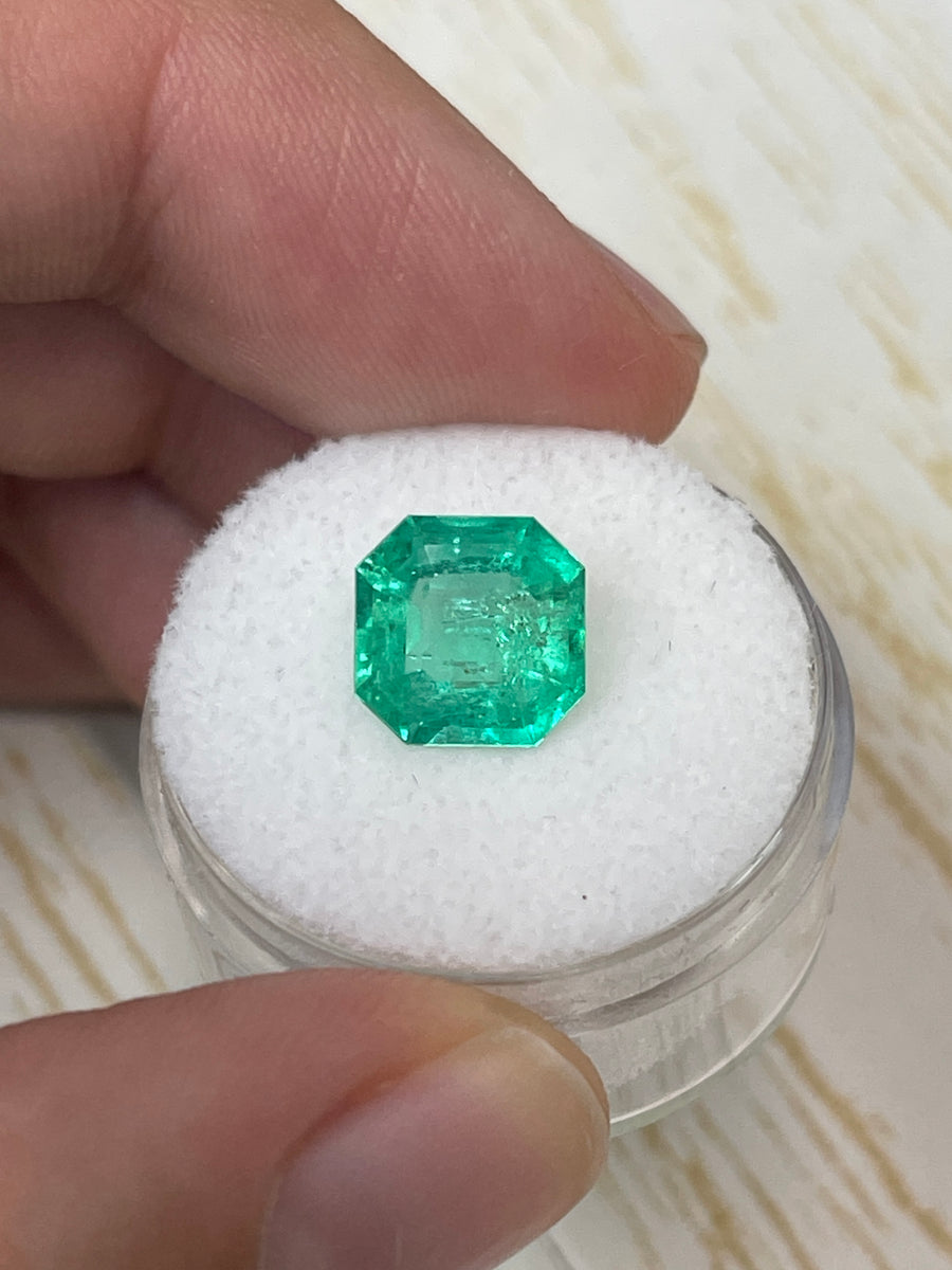 Natural Colombian Emerald - 3.24 Carats - Asscher Cut - Loose Gemstone