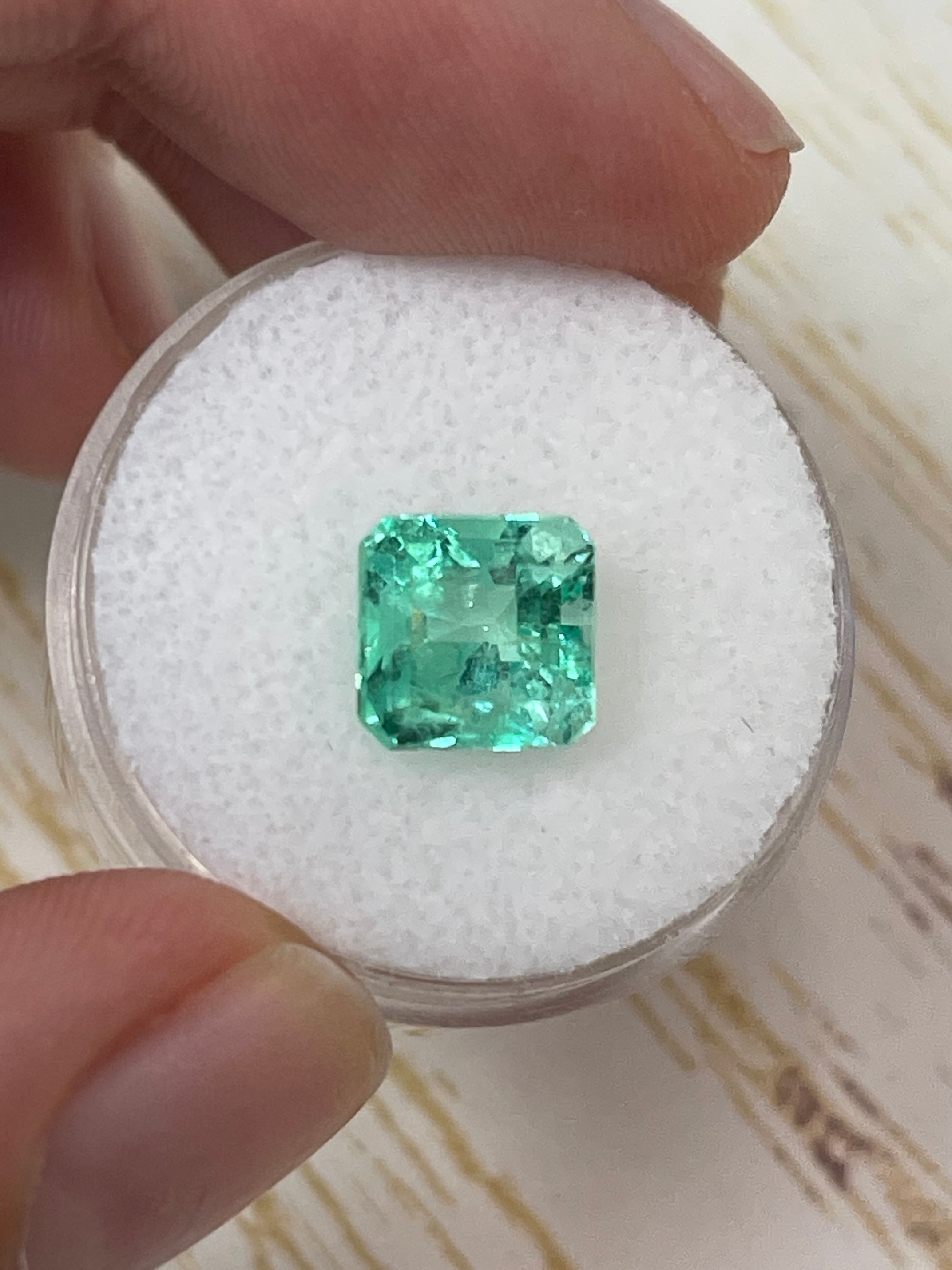 Asscher Cut Colombian Emerald: 3.37 Carat VS Jyotish Natural Gemstone