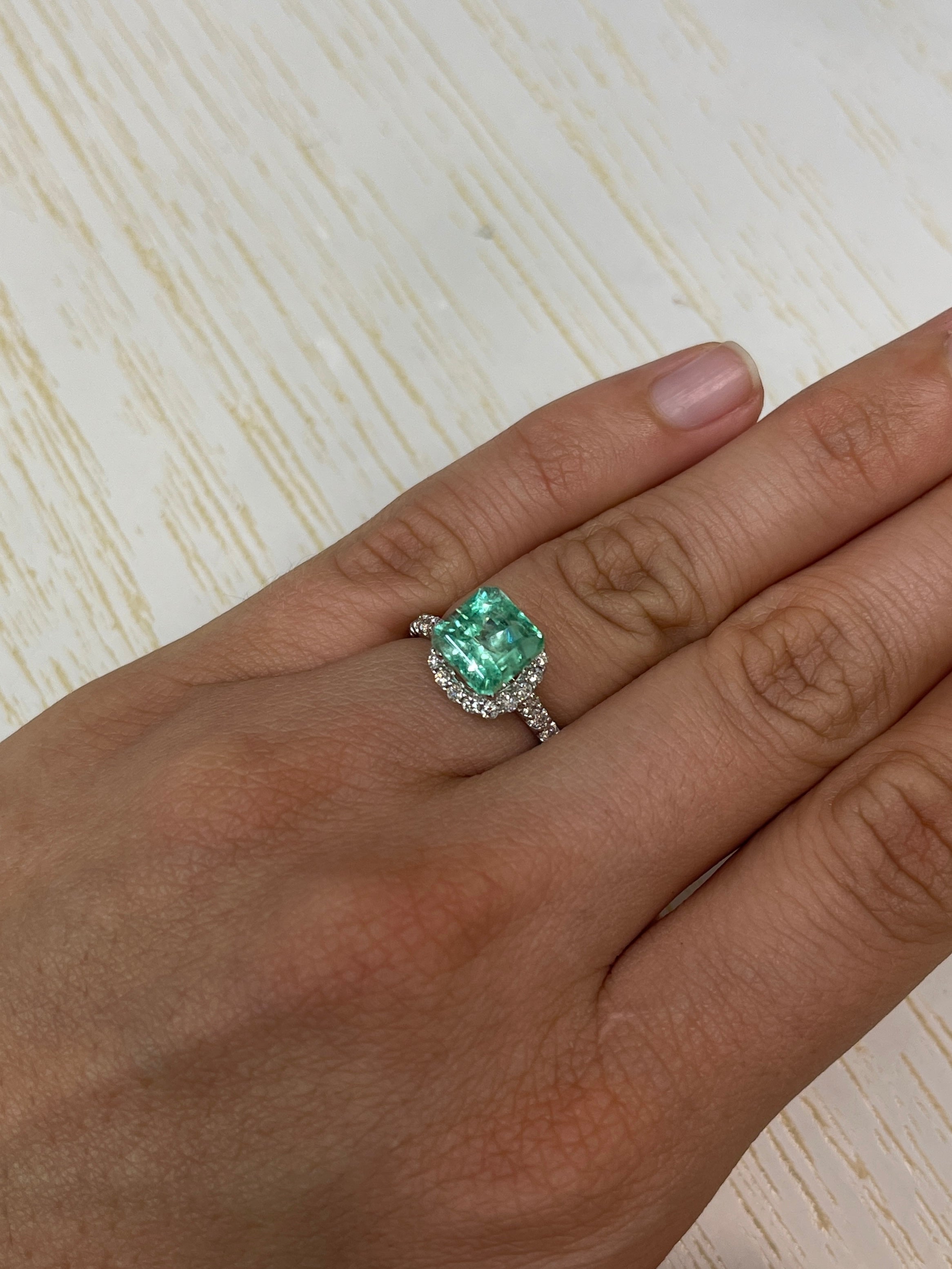 3.37 Carat VS Jyotish Natural Loose Colombian Emerald- Asscher Cut - JR Colombian Emeralds