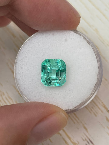 3.41 Carat 9x8 Astrological Green Natural Loose Colombian Emerald- Emerald Cut