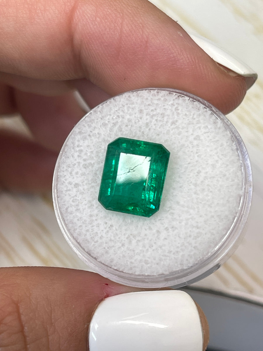 11x9mm Natural Zambian Emerald Cut Gem - Vibrant Pure Green