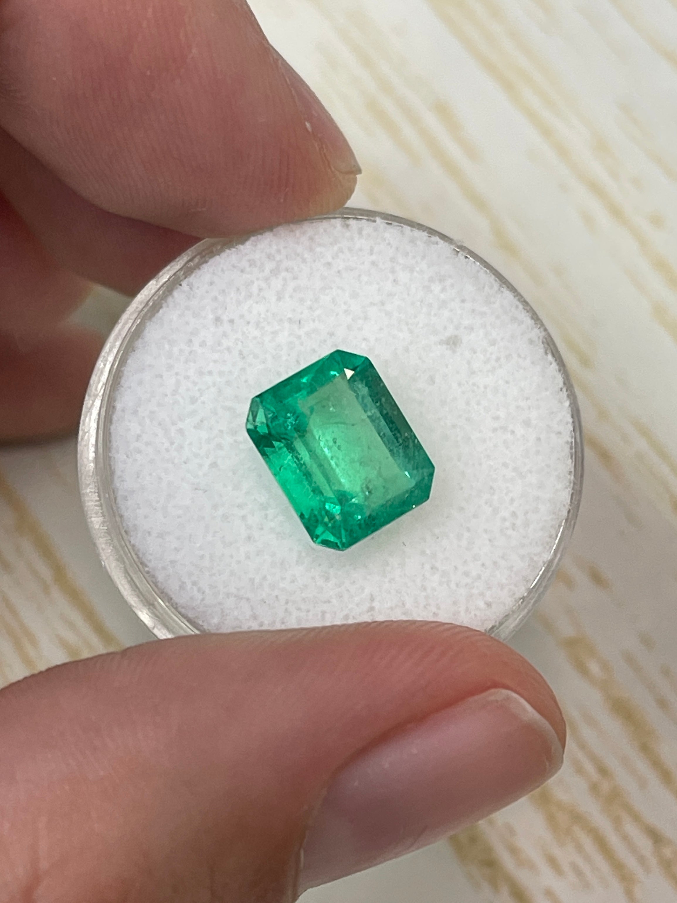 Emerald Cut Green Colombian Gemstone - 3.49 Carat