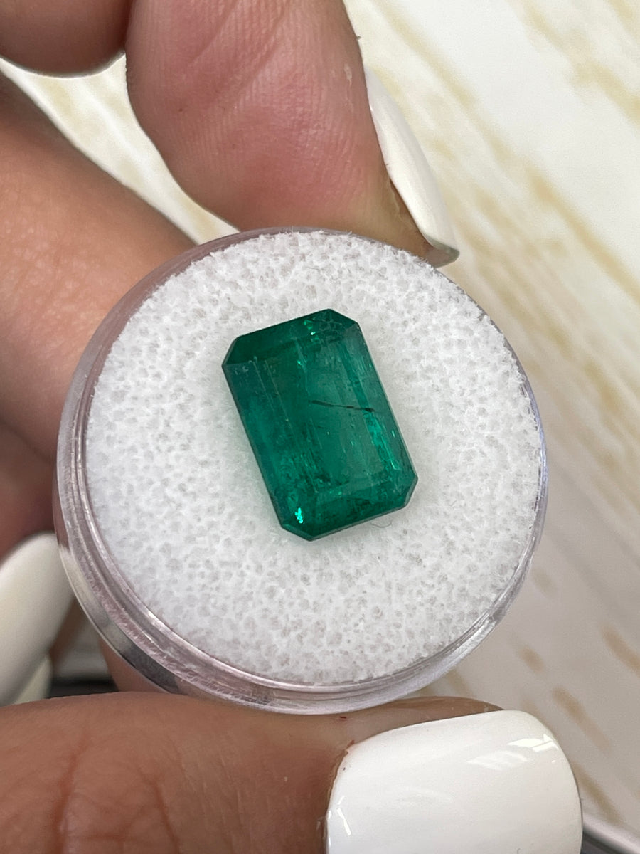 Stunning 5.97 Carat Emerald Cut Zambian Green Gem - 13x9 mm, Natural and Loose