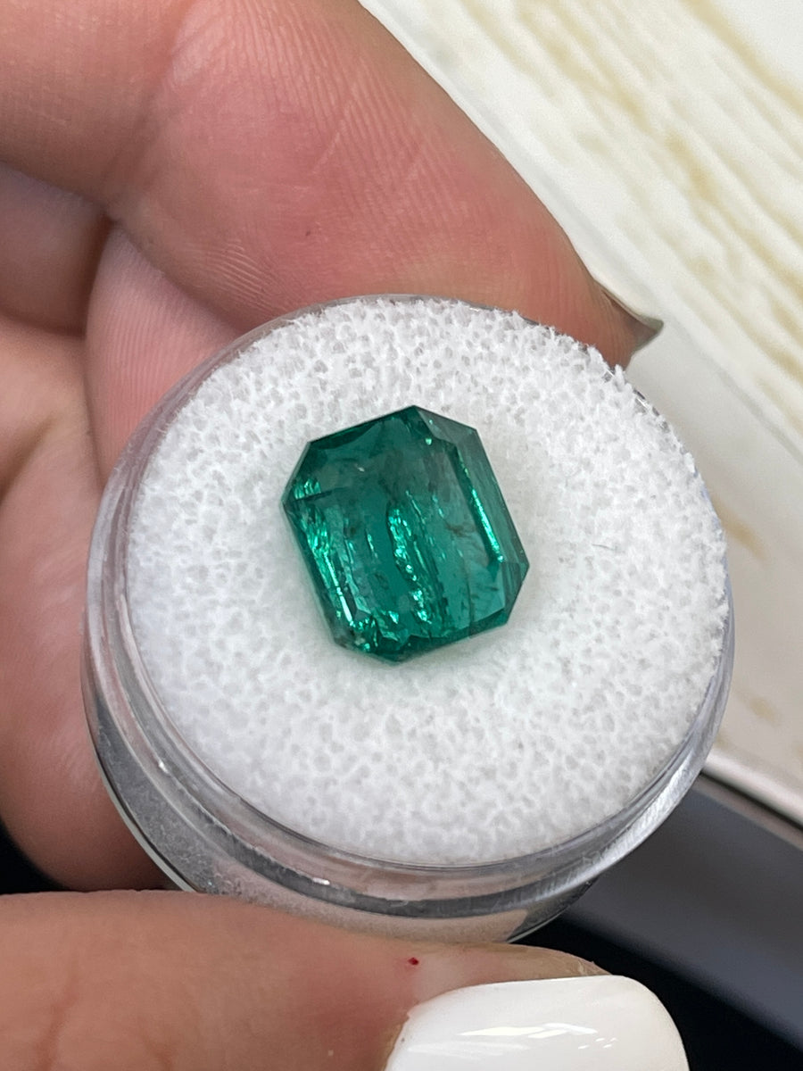 10.8x9.7mm Zambian Emerald Cut Gemstone - 6.34 Carat