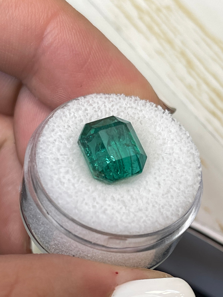 Stunning 6.34 Carat Loose Zambian Emerald Cut Stone
