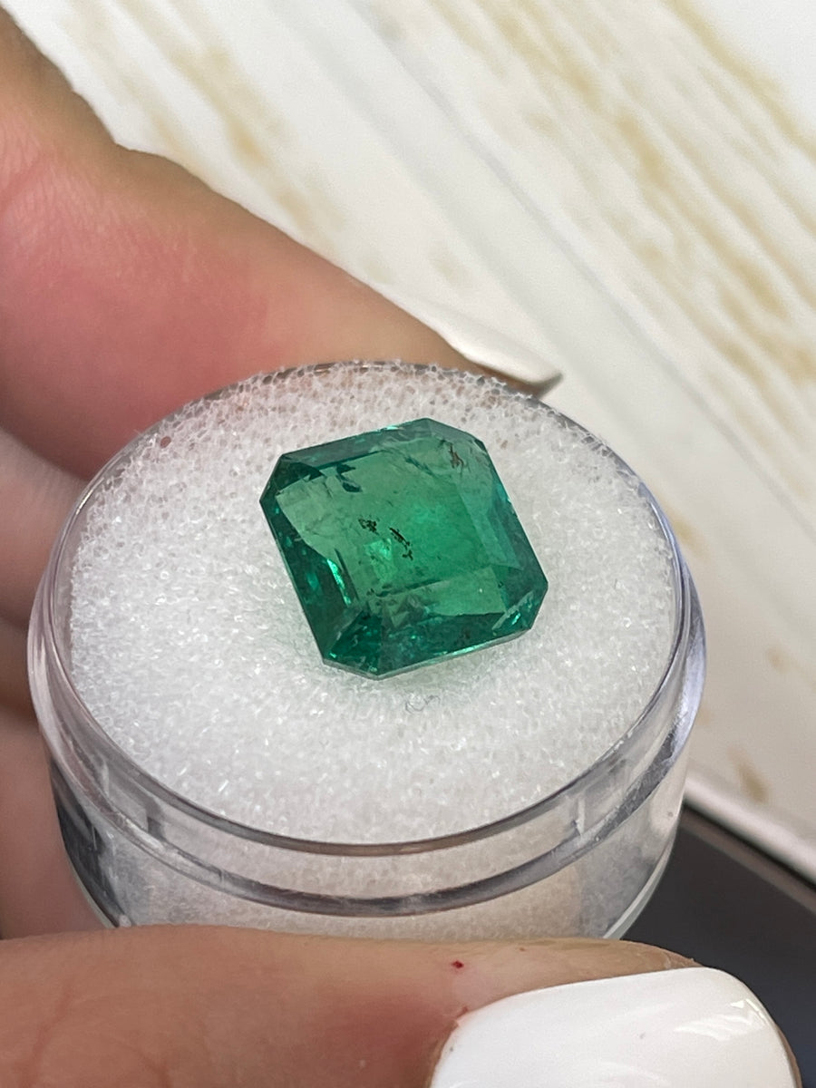 Stunning 6.54 Carat Natural Zambian Emerald in Emerald Cut