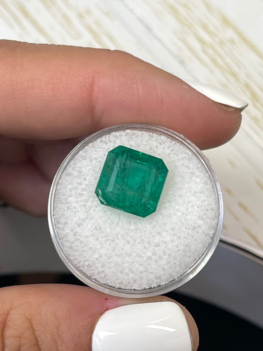 10.6x10.3mm Natural Zambian Emerald Cut Gemstone - 6.68 Carats