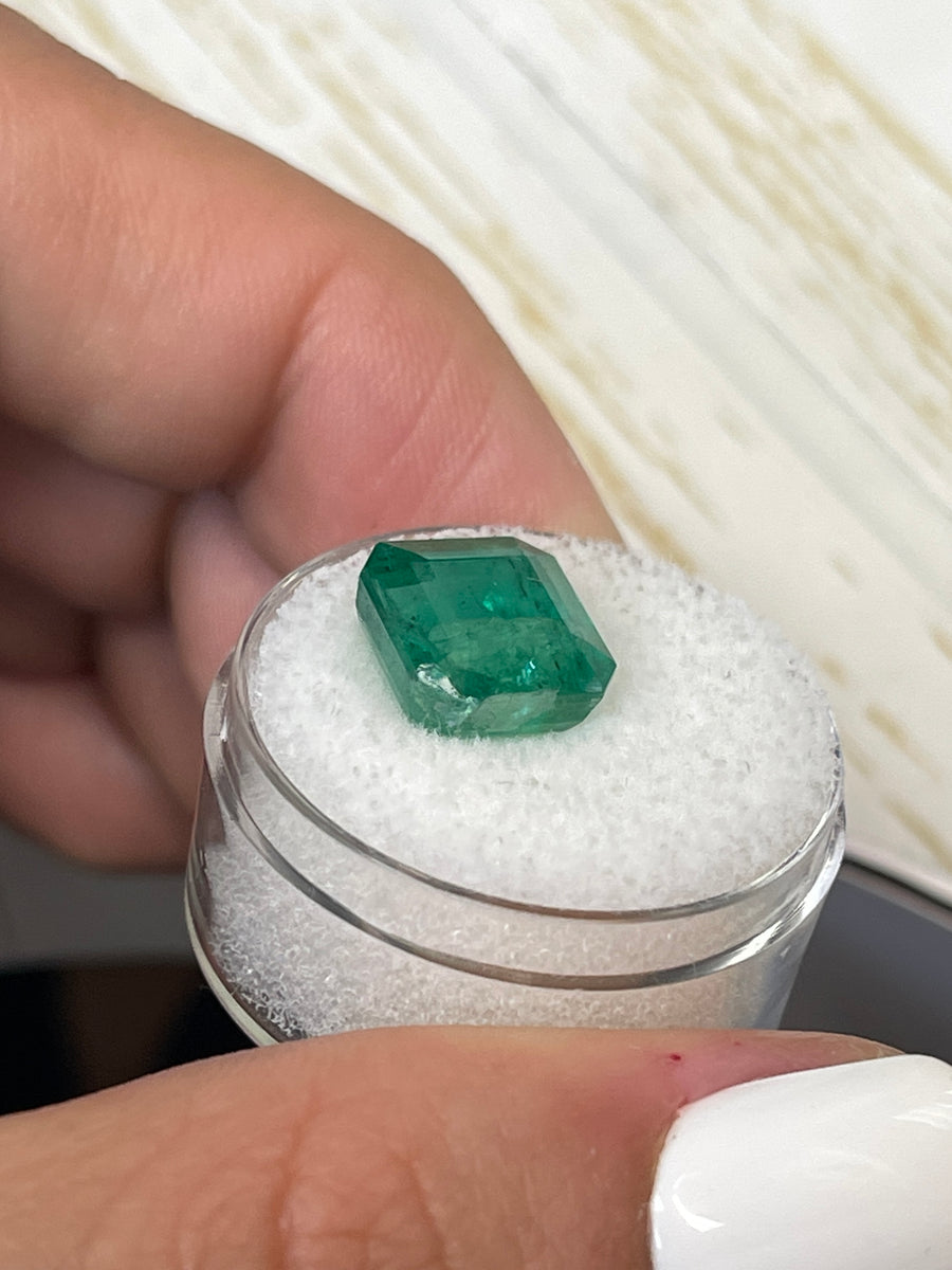 10.6x10.3mm Zambian Emerald Cut Gem - 6.68 Carat Natural Beauty
