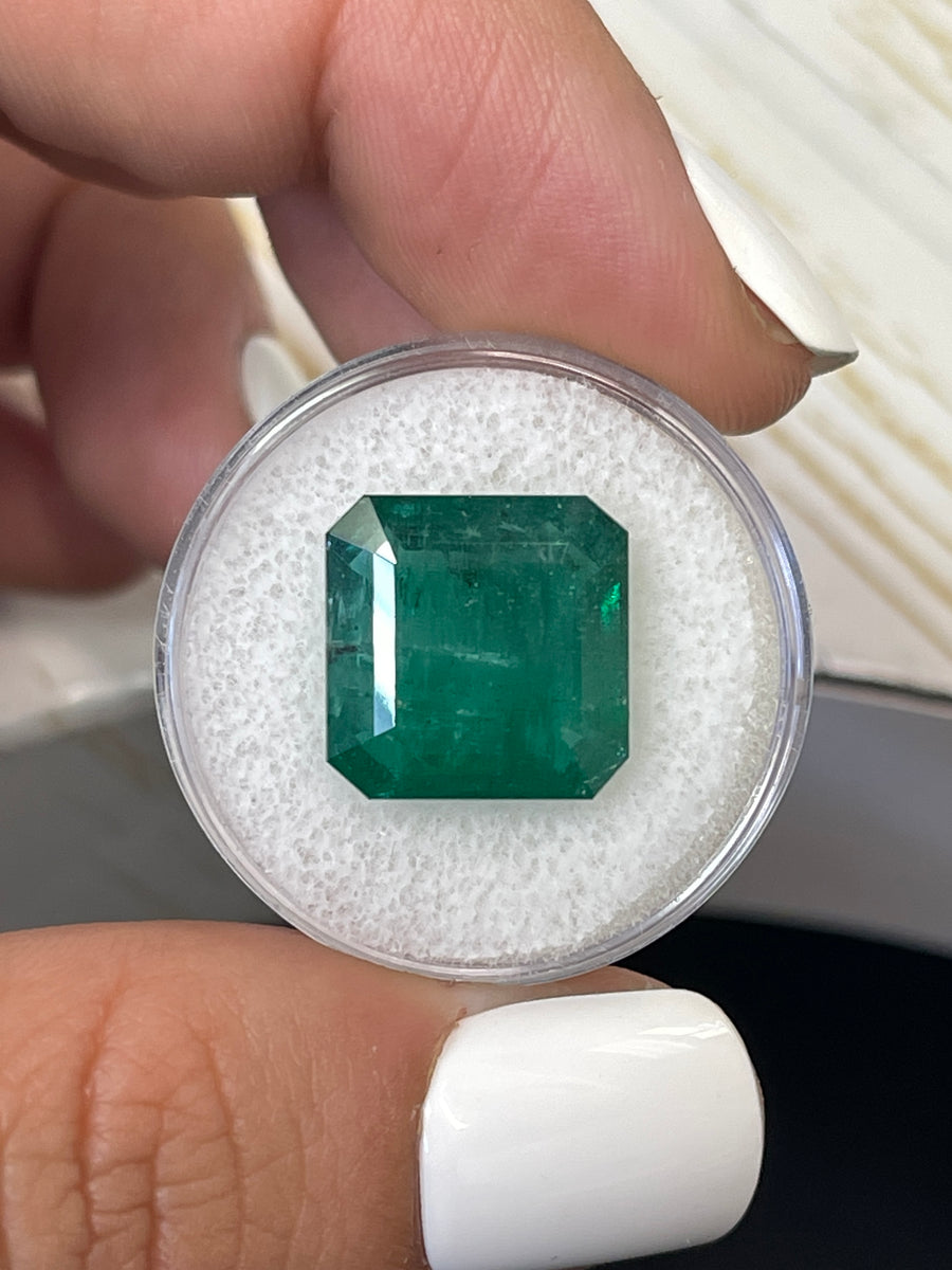 Dark Green Zambian Loose Gemstone - 10.02 Carats, 13.5x13.5mm