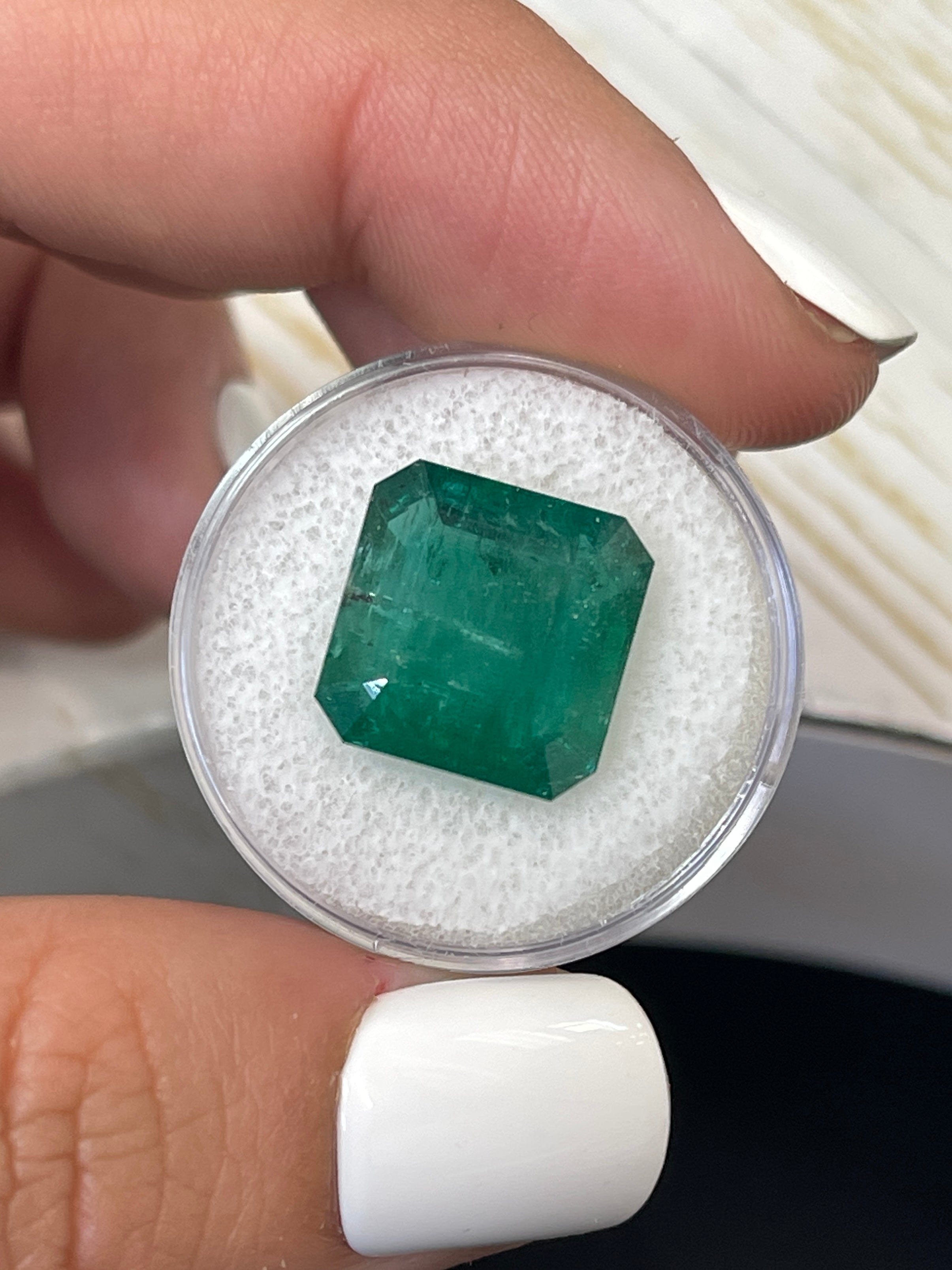 10.02 Carat Dark Green Zambian Gemstone - 13.5x13.5mm, Unmounted