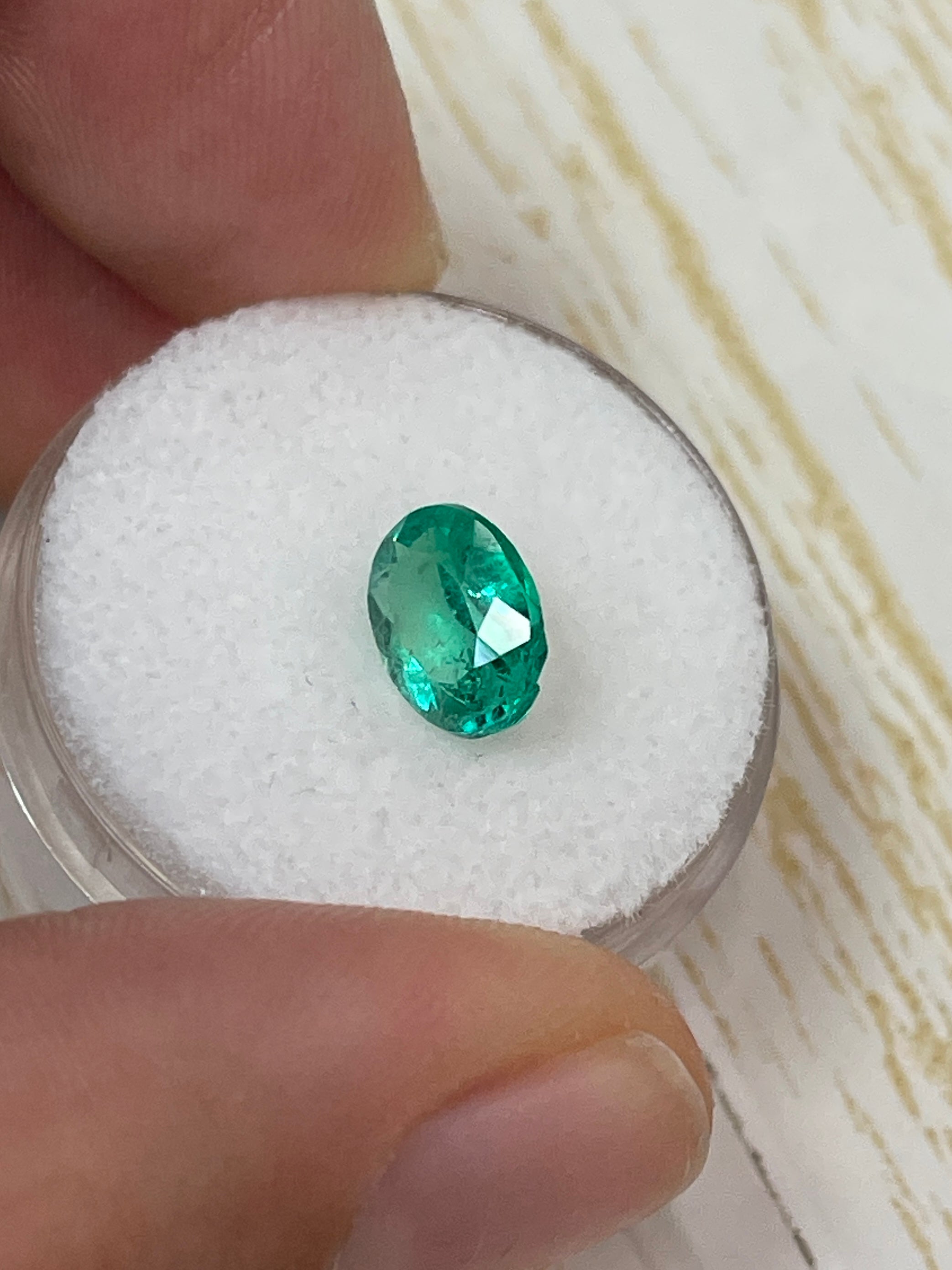 1.64 Carat Oval Colombian Emerald - Natural Green Gem