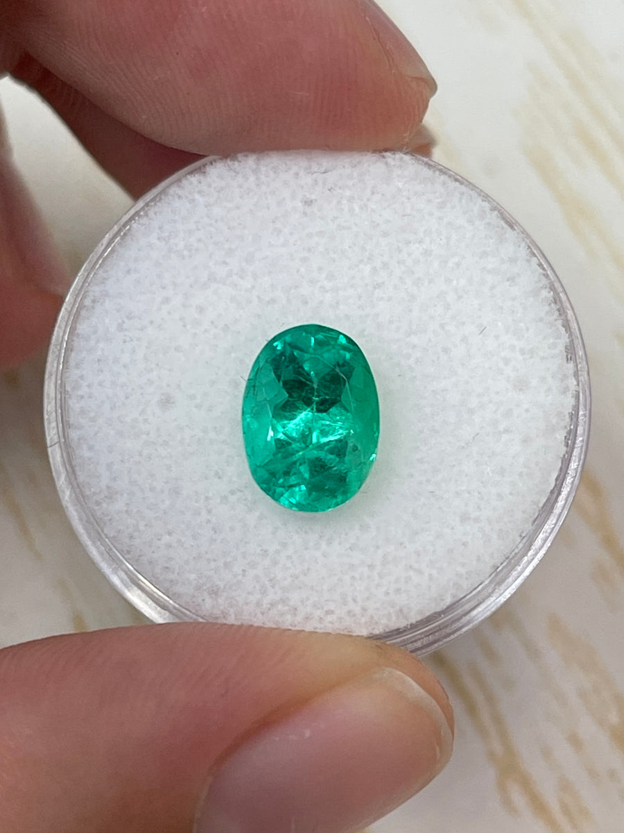 Oval Cut 2.52 Carat Colombian Emerald - Vivid Green Loose Gemstone
