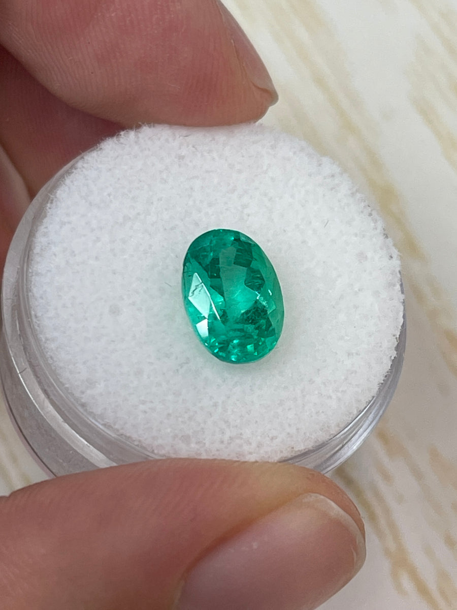 10x7 Oval Colombian Emerald - Intense Green 2.52 Carat Loose Stone