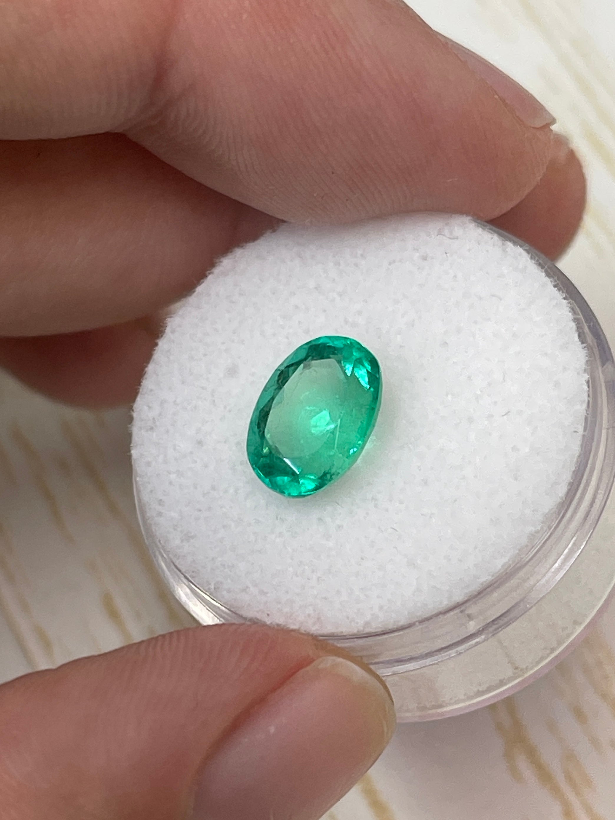 Brilliant Green 2.52 Carat Loose Colombian Emerald - Oval Cut