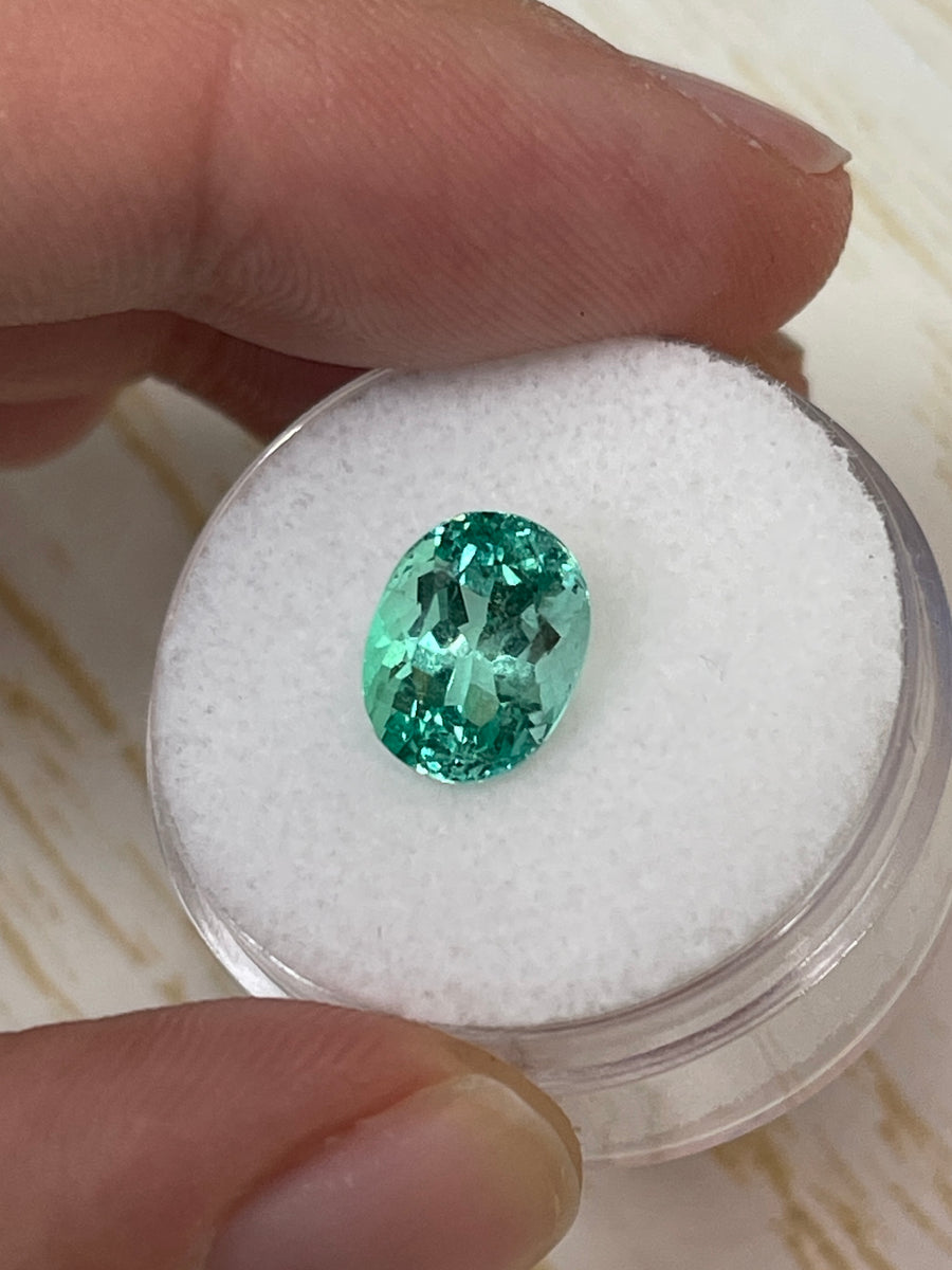 2.80 Carat VVS Clarity Bluish Green Natural Loose Colombian Emerald-Oval Cut