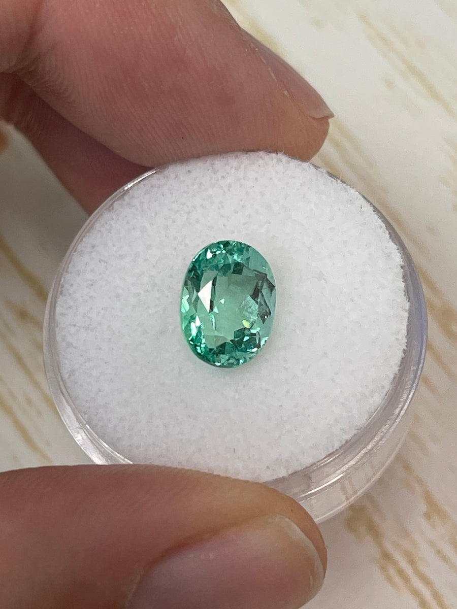2.80 Carat VVS Clarity Bluish Green Natural Loose Colombian Emerald-Oval Cut