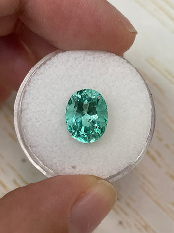 Oval-Cut Colombian Emerald Loose Stone - 3.27 Carat Green Gem with Freckles