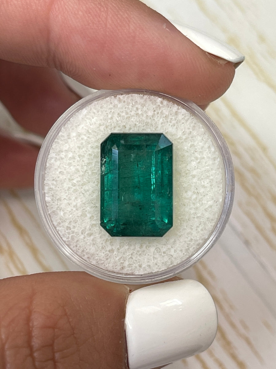 Emerald Cut Natural Zambian Deep Green Loose Gemstone - 10.99 Carat
