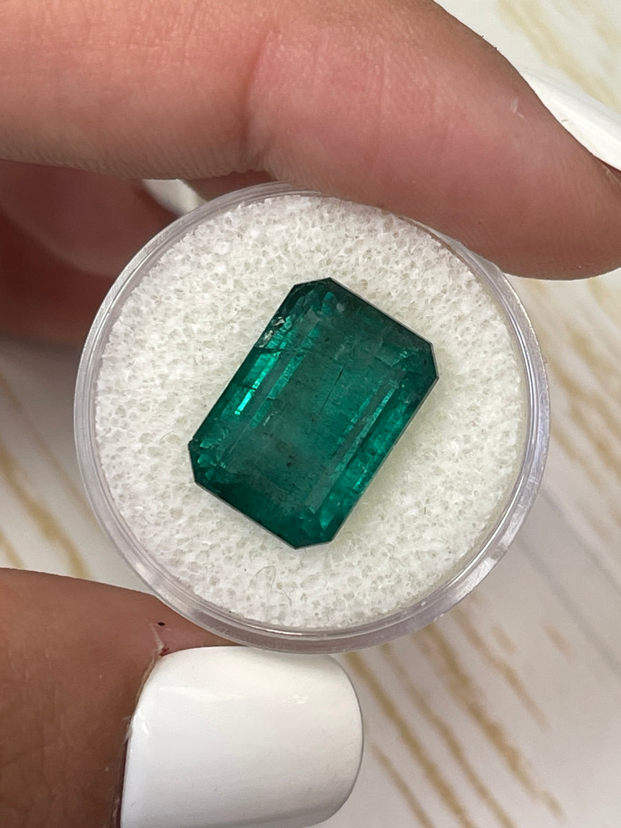 Vibrant Deep Green Zambian Emerald Cut Stone - 10.99 Carats