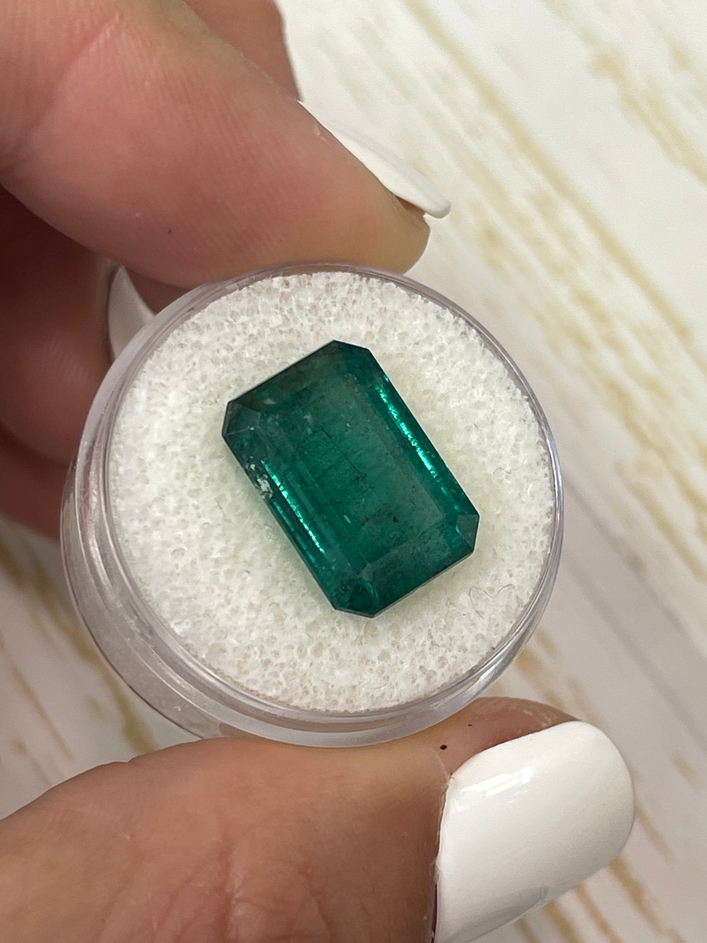 Elongated Zambian Emerald Cut Gem - 10.99 Carats