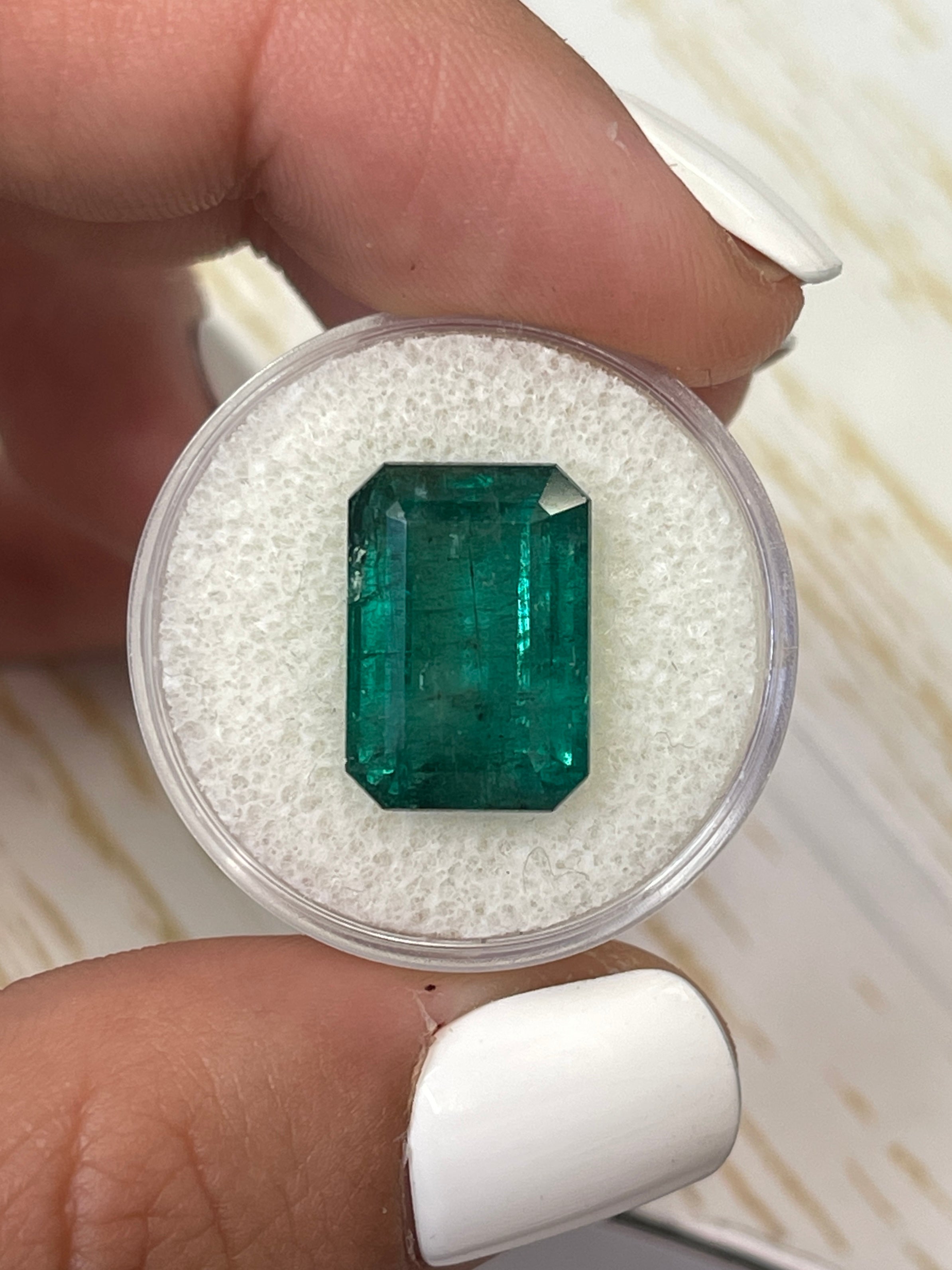 10.99 Carat Loose Zambian Emerald Cut in Stunning Green