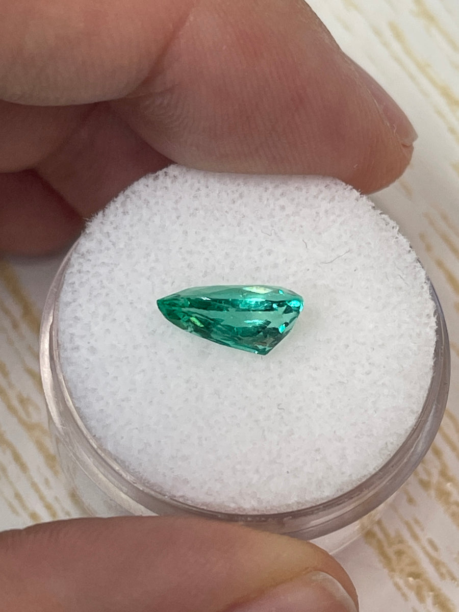 Exceptional 1.55 Carat Pear Cut Colombian Emerald - VVS Clarity