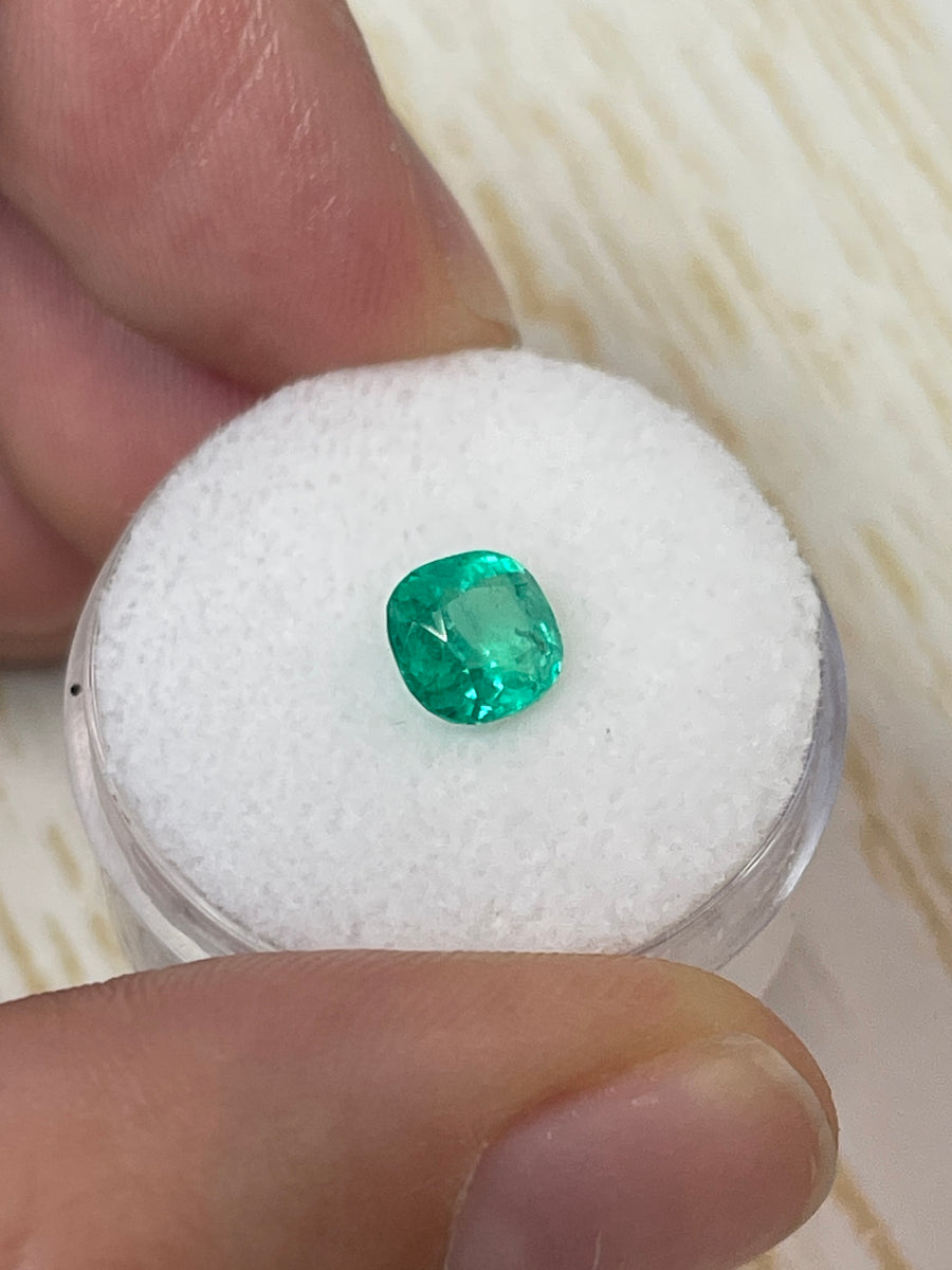 Loose Colombian Emerald - 20 Carat Cushion Cut in Bluish Green