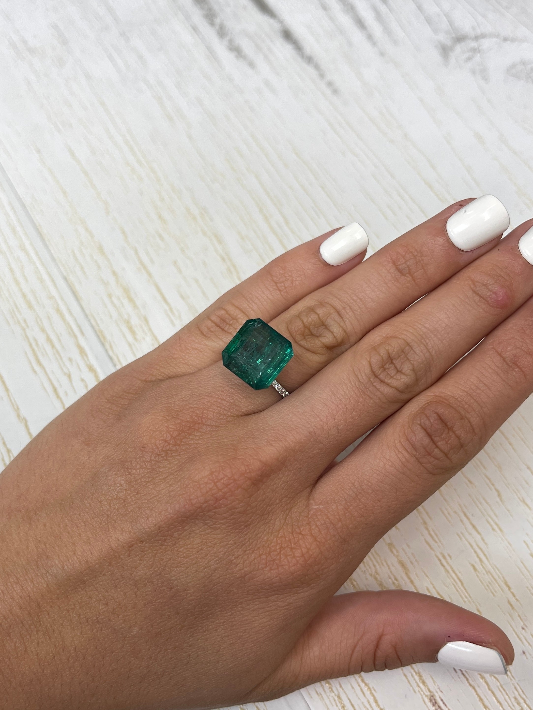 14.76 Carat Dark Green Asscher Cut Zambian Gem - Loose