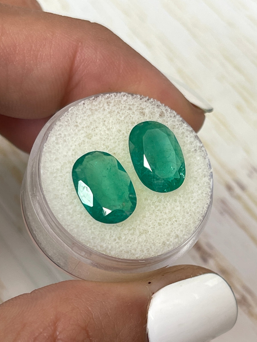 Exquisite Oval Cut Colombian Emeralds - 4.84 Carats in Total