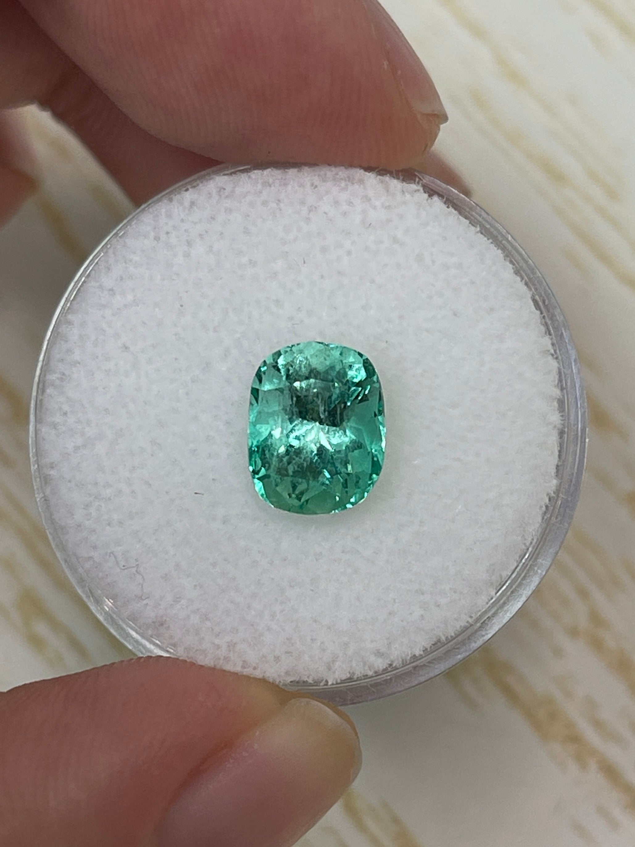 2.12 Carat Elongated Cushion Cut Colombian Emerald - Eye-Clean and Natural Green