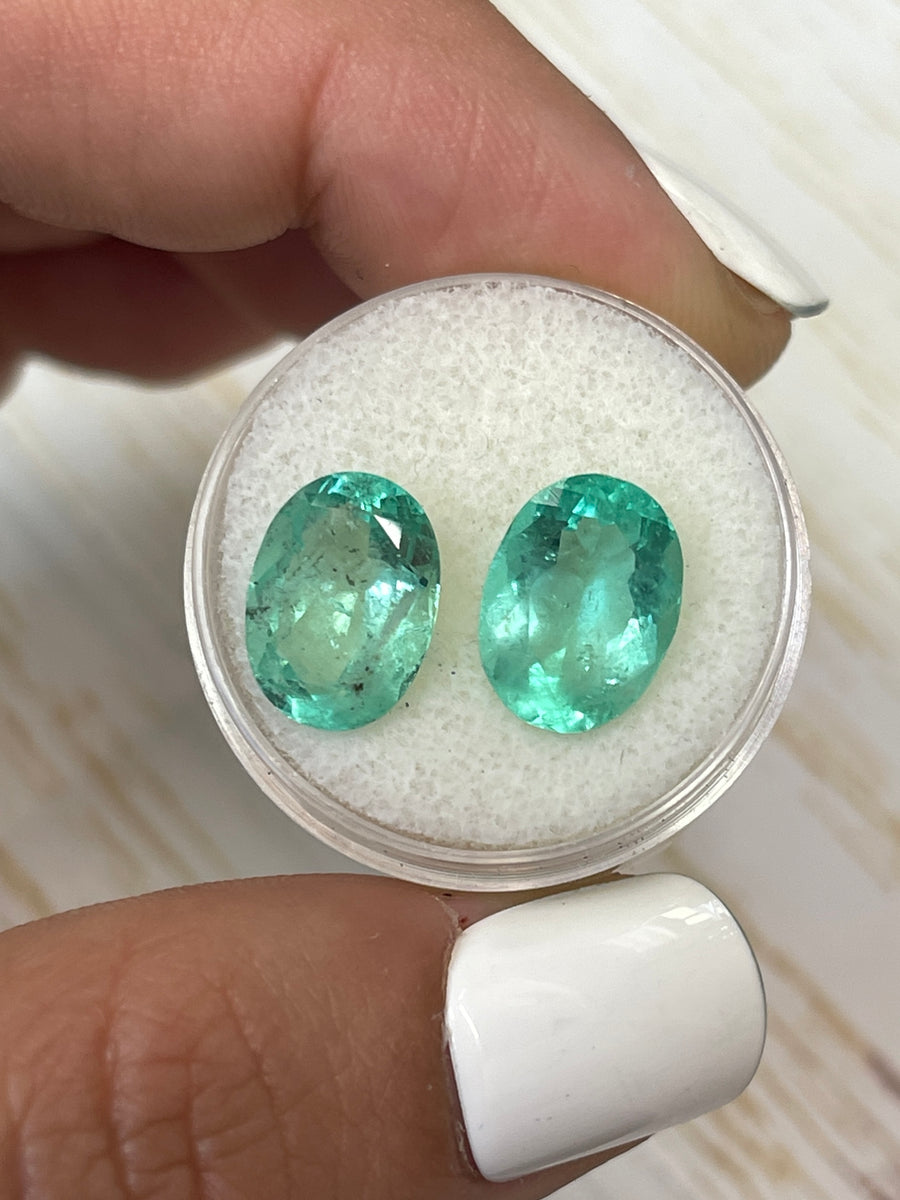 Twin 12x9mm Colombian Emeralds - 7.43 Carats Each - Loose Stones