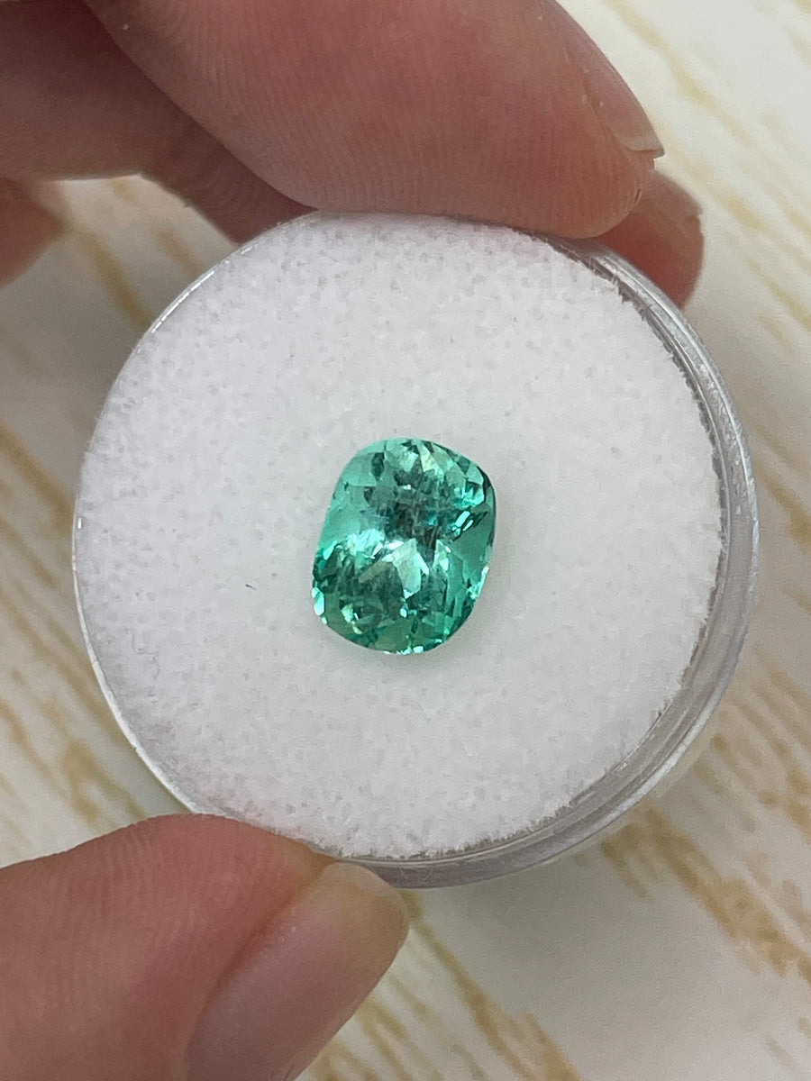 Genuine Colombian Emerald - 2.12 Carats, Eye-Clean, Elongated Cushion Cut