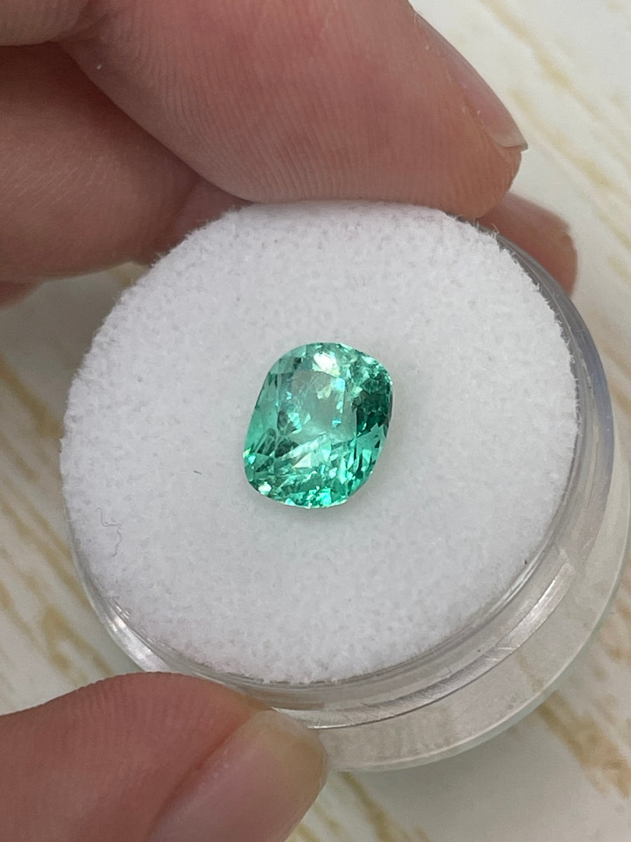 Green Natural Emerald Gem - 2.12 Carat Loose Stone, 9x7mm Size