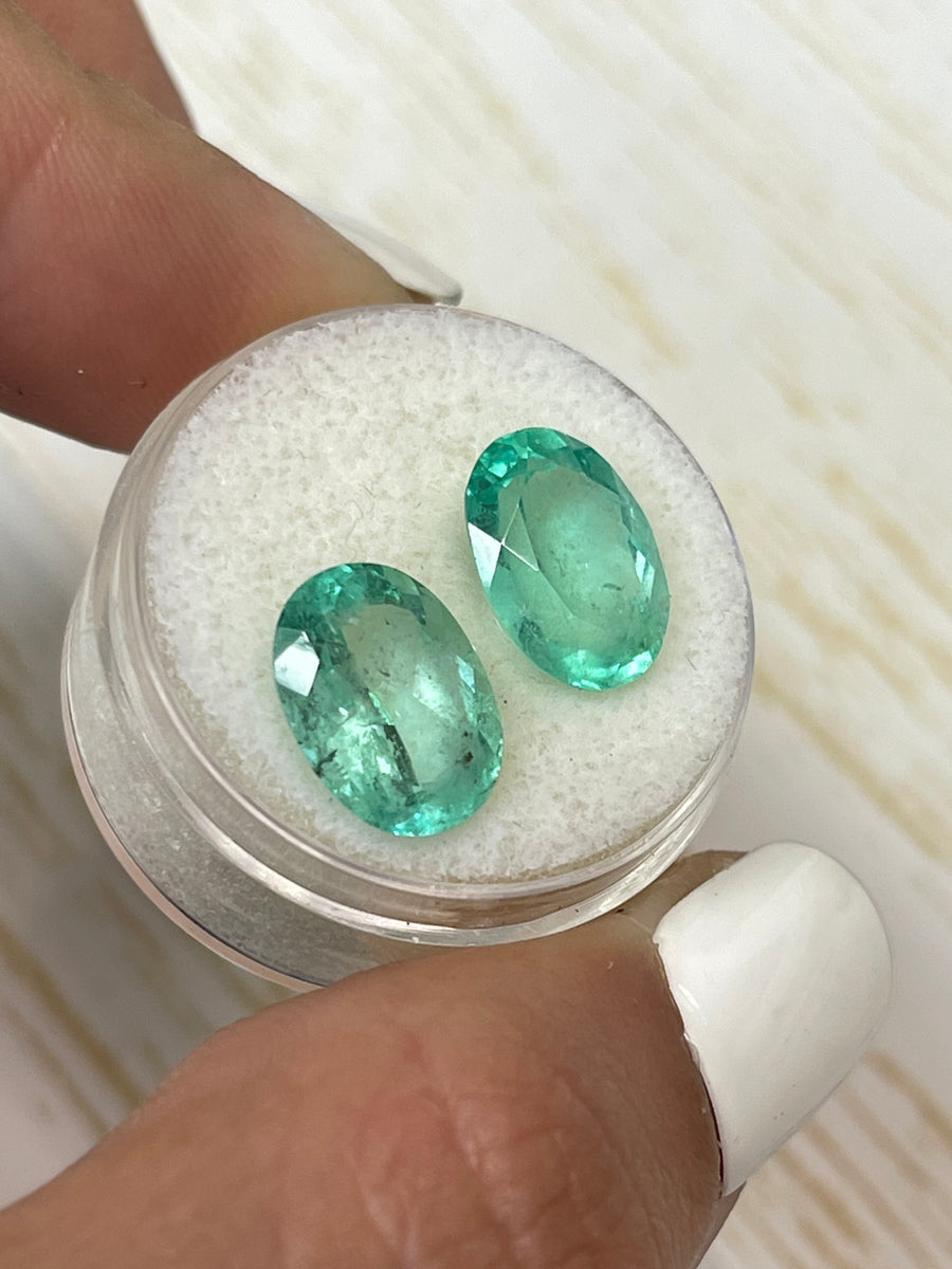 Colombian Emeralds Pair - 7.43 Total Carat Weight - Loose Ovals