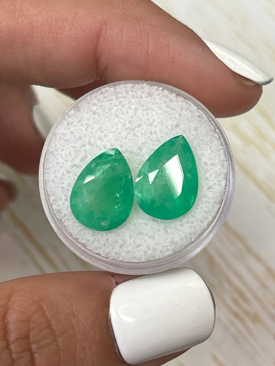 Stunning Loose Colombian Emeralds - 7.62tcw, Pear-Cut, and Earthy Color Palette