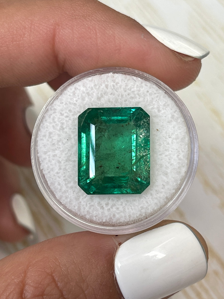 Large and Vibrant Zambian Emerald Cut Gem - 11.54 Carats