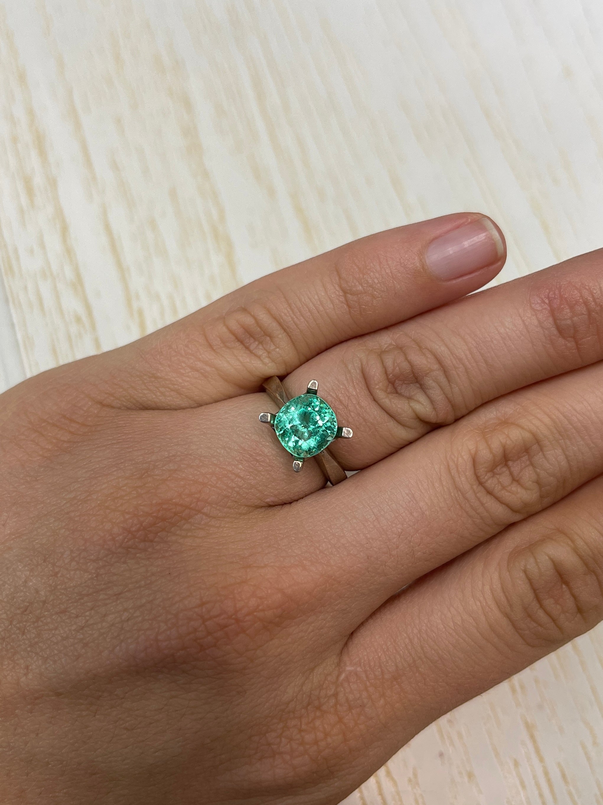 Radiant 2.93 Carat Loose Colombian Emerald - Cushion Cut, VVS Quality