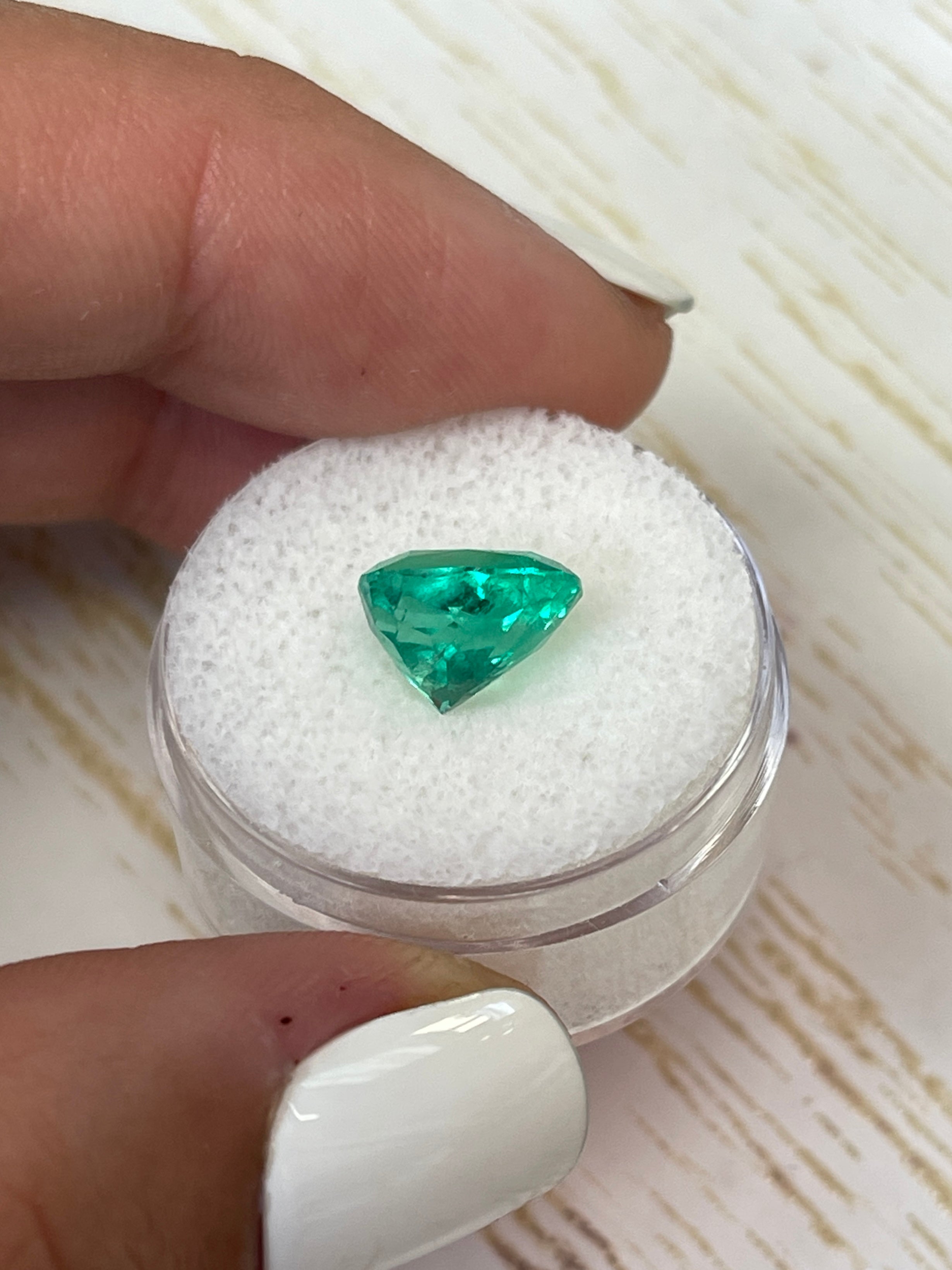 Cushion-Cut Colombian Emerald - 3.60 Carat Lively Green Gem