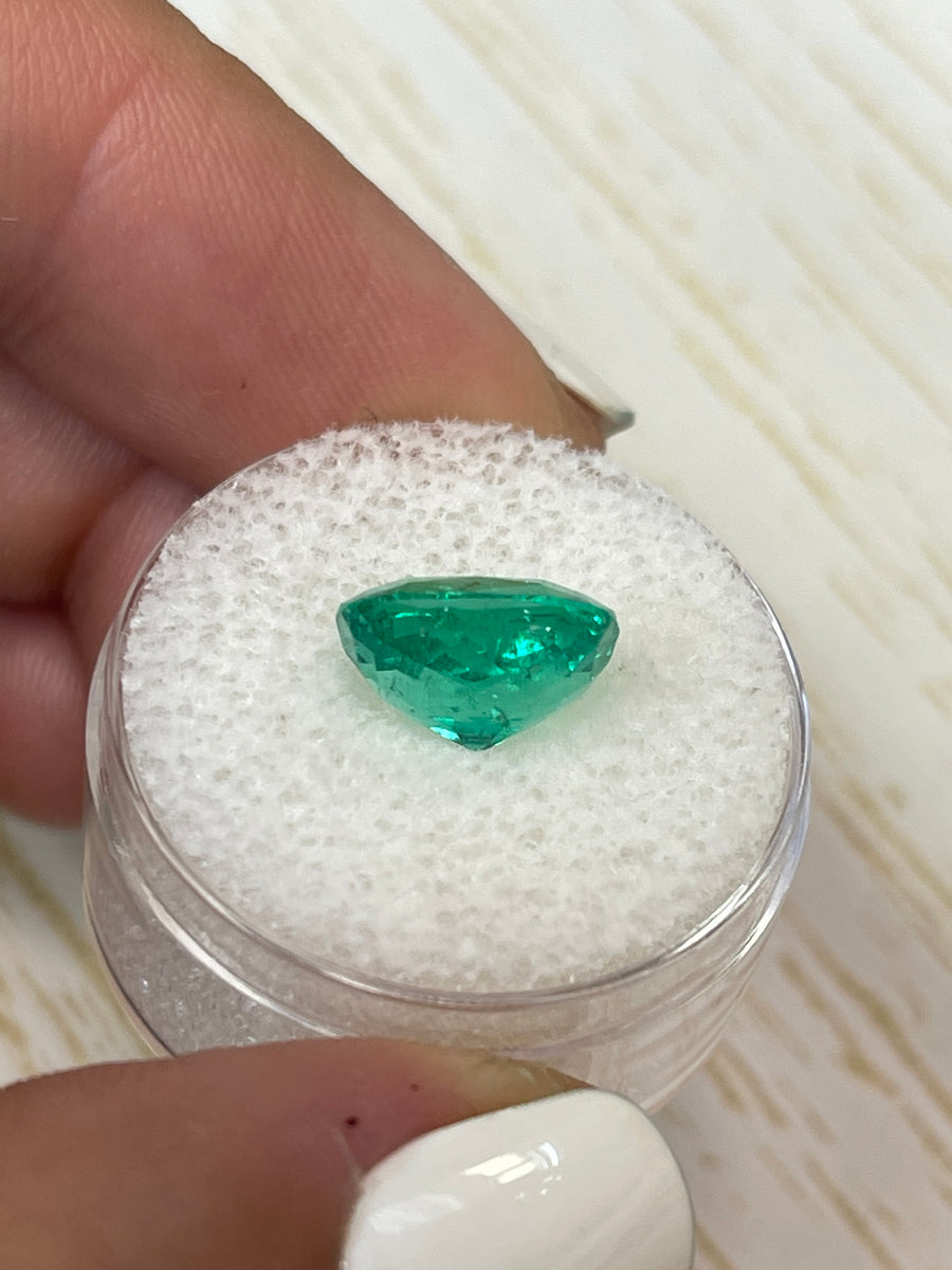 Exquisite Natural Loose Colombian Emerald - 4.46 Carat Cushion Shape